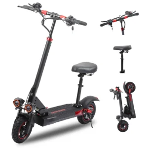 800W Portable Electrice Scooter with Seat, 10"Off-Road Vacuum Tire, 30 Miles Range,Foldable E-Scooter