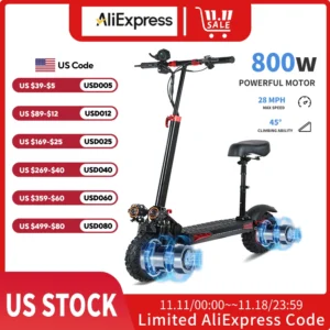 800W E-Scooter Adult City Commuting Folding Electric Scooter 48V 18AH Foldable Electric Scooter With Seat E-Scooter