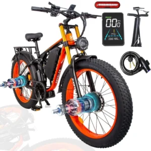 Keteles K800 Pro adult off-road electric bicycle, 2000W/1000W motors, 23AH/ 17.5Ah battery, 4.0'' fat tire full suspension ebike