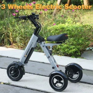 TpMate ES35 Lightweight Foldable Electric Scooter 3 wheel Mobility Trike for Adults with Removable Battery 15Mph