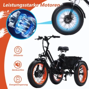 Electric Tricycle for Adults,500W Electric Trike,Electric Bicycle,20"x4.0"Fat Tire Electric Trike Fat Tire 3 Wheel electric bike