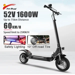 X750 Electric Scooter Adult 52V1600W Motor 10" Off Road Tires 75KM Long Range 60KM/H Folding Commuter Electric Scooter for Adult