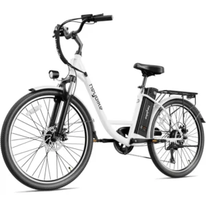 Q2XAHeybike Cityscape Bike 350W(Peak 500W) Electric City Cruiser Bicycle Up to 40 Miles Removable Battery,7-Speed and Du