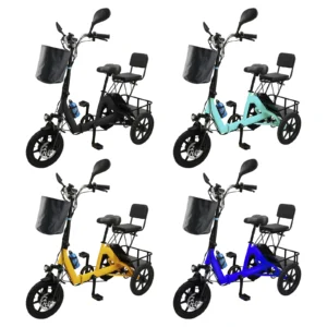 Areyourshop Three Wheel Electric Tricycle for Adults 3 Wheel Motorized Folding E-Bike Mope Vehicle